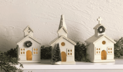 Small Ceramic Church Sitter - Veranda Cafe & Mercantile