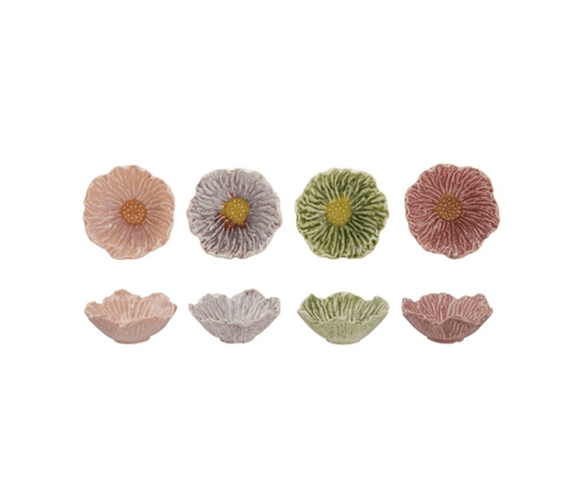 Small Stoneware Flower Shaped Bowl - Veranda Cafe & Mercantile