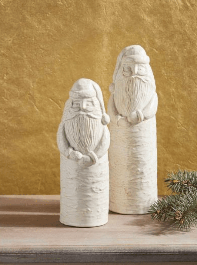 Small White Christmas Santa Sitter - Veranda Cafe & Mercantile