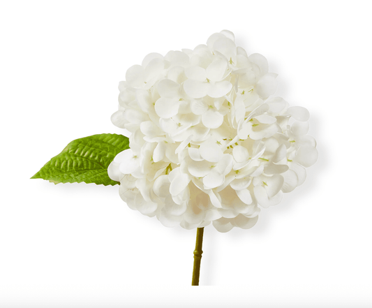 Soft Touch Faux Hydrangea Stem - White - Veranda Cafe & Mercantile