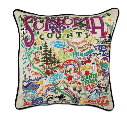 Sonoma County Hand - Embroidered Pillow - Veranda Cafe & Mercantile