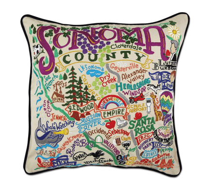 Sonoma County Hand - Embroidered Pillow - Veranda Cafe & Mercantile
