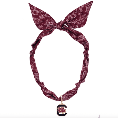South Carolina Gamecocks Logo Bandana Scarf Necklace - Veranda Cafe & Mercantile