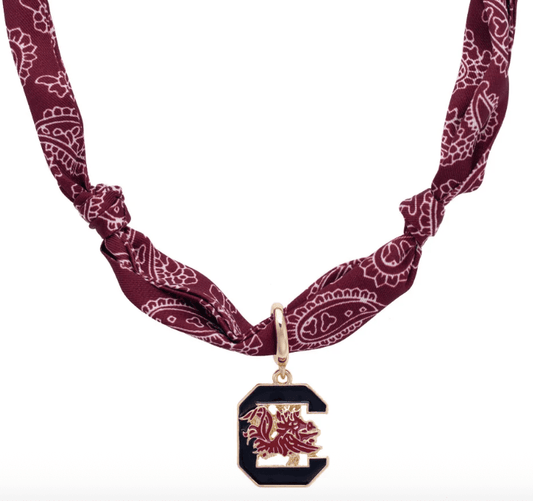 South Carolina Gamecocks Logo Bandana Scarf Necklace - Veranda Cafe & Mercantile