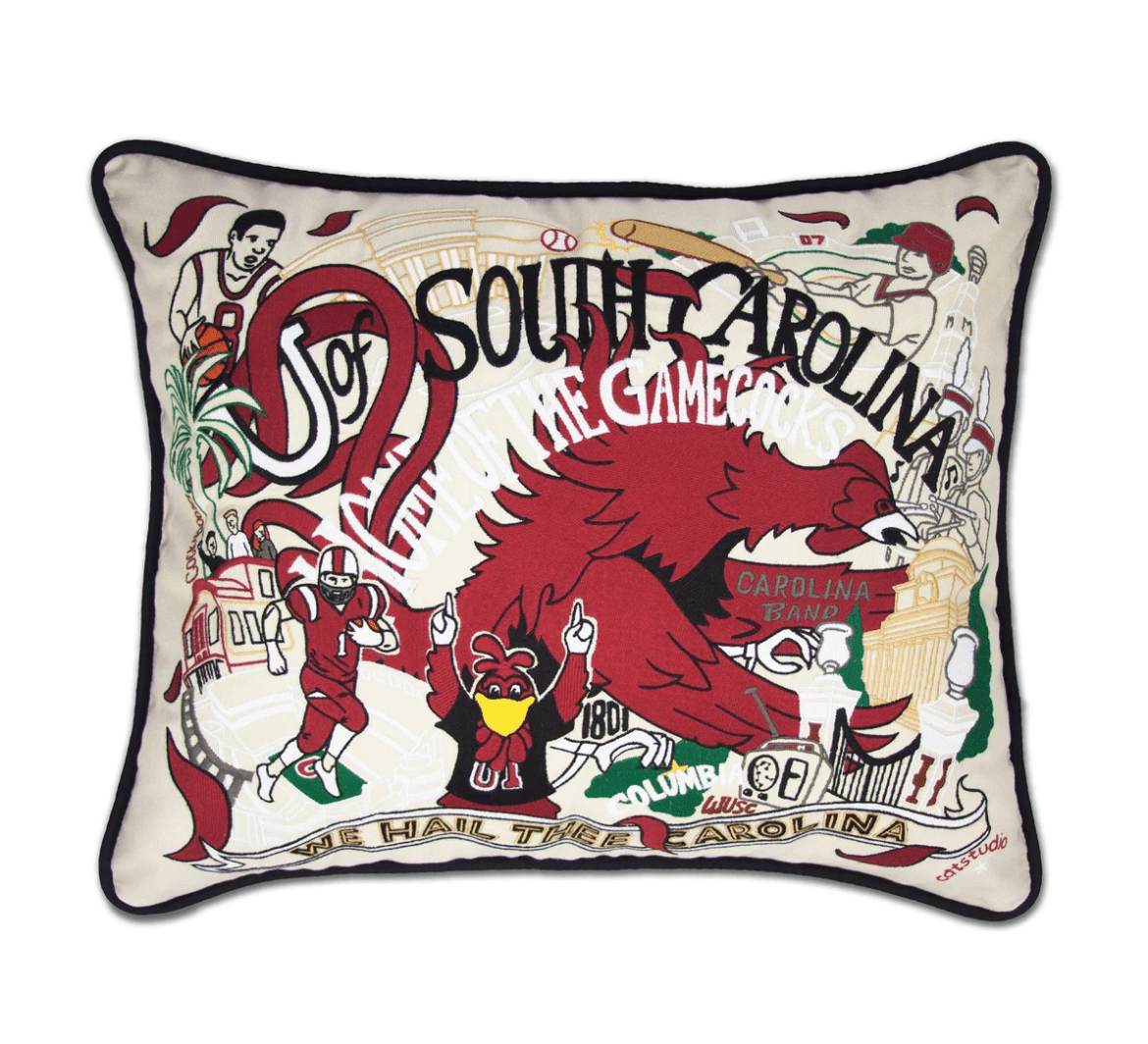 South Carolina, University of Embroidered Pillow - Veranda Cafe & Mercantile