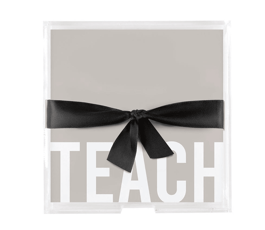 Square Notepaper with Acrylic Tray - Teach - Veranda Cafe & Mercantile