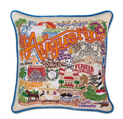 St. Augustine Hand - Embroidered Pillow - Veranda Cafe & Mercantile