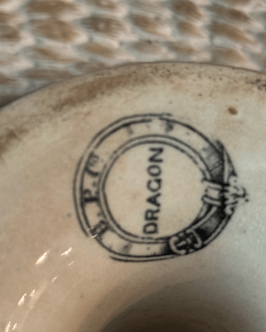 Stained BPC Dragon compotier - Veranda Cafe & Mercantile
