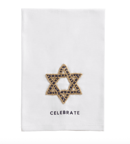 Star Beaded Hanukkah Towel - Veranda Cafe & Mercantile