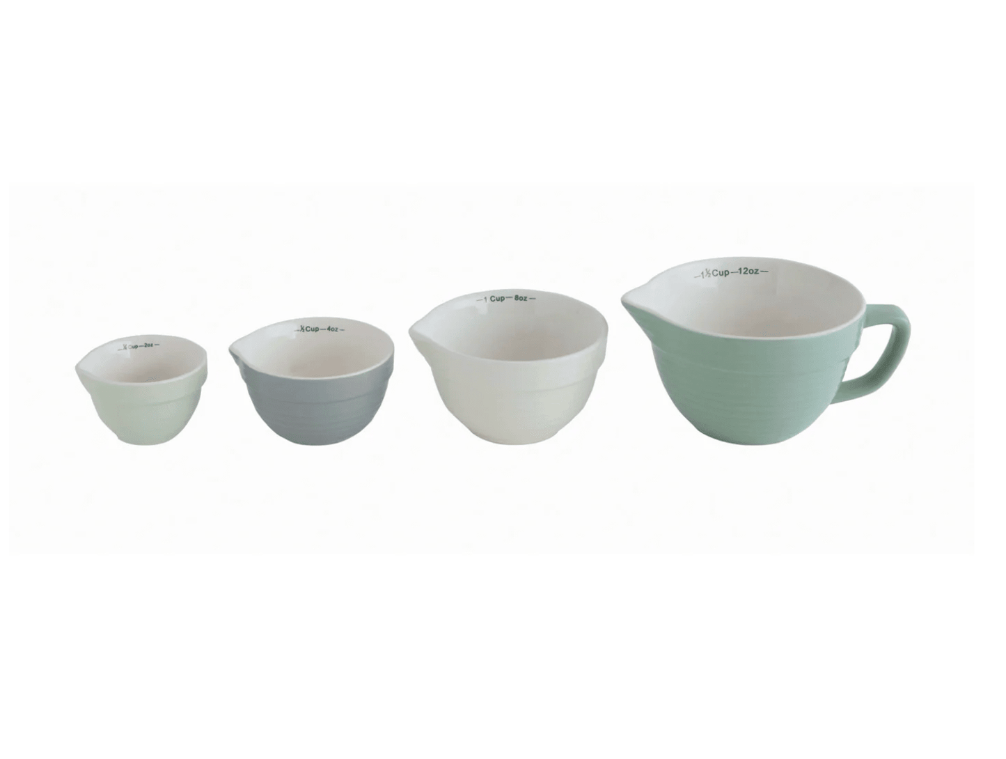Stoneware Batter Bowl Measuring Cups - Set of 4 - Veranda Cafe & Mercantile