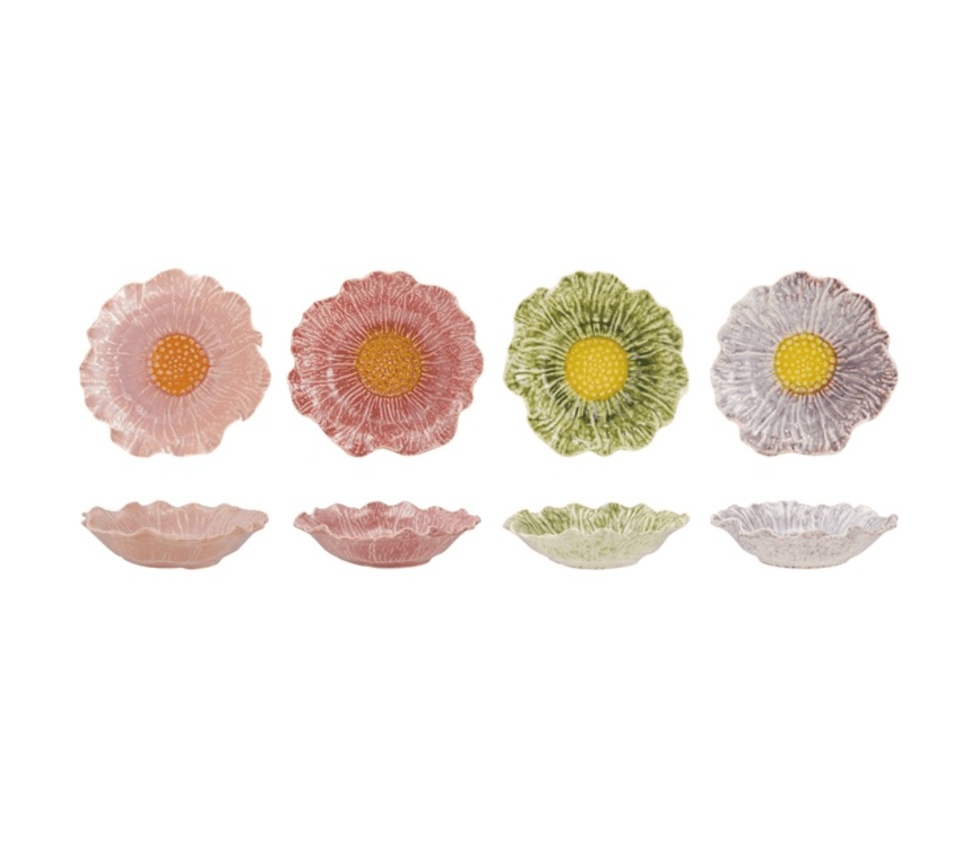 Stoneware Flower Shaped Bowl - Veranda Cafe & Mercantile