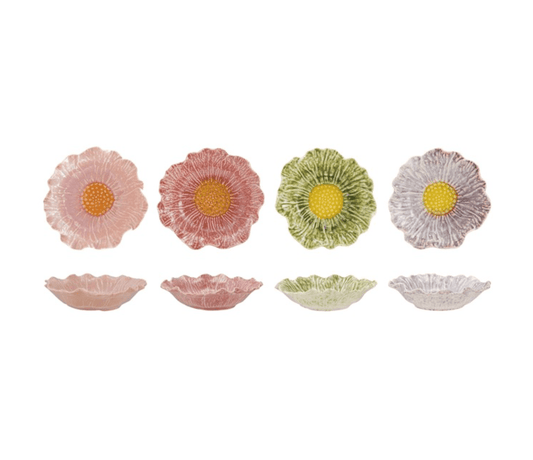Stoneware Flower Shaped Bowl - Veranda Cafe & Mercantile