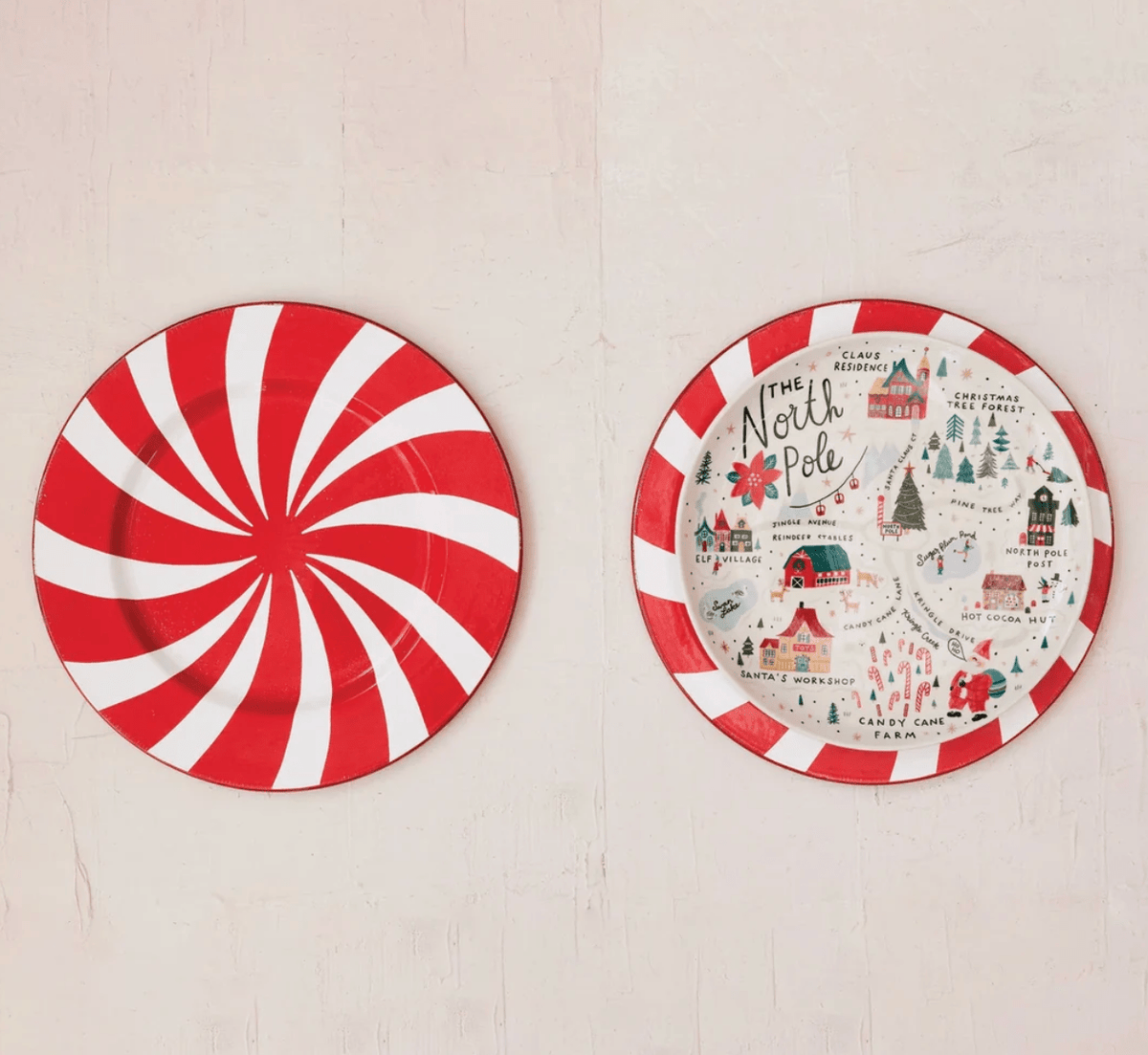 Stoneware Plate with North Pole Scene, 11" Round - Veranda Cafe & Mercantile