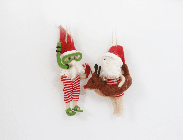 Swimming Santa Ornament - Veranda Cafe & Mercantile