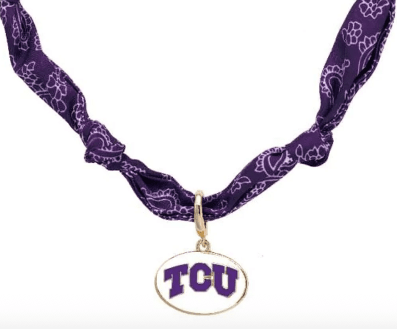 TCU Horned Frogs Logo Bandana Scarf Necklace - Veranda Cafe & Mercantile