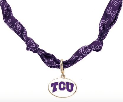 TCU Horned Frogs Logo Bandana Scarf Necklace - Veranda Cafe & Mercantile