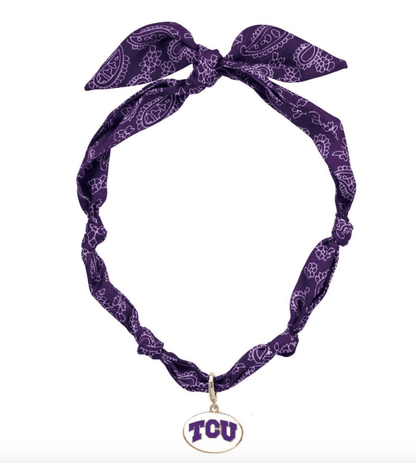 TCU Horned Frogs Logo Bandana Scarf Necklace - Veranda Cafe & Mercantile