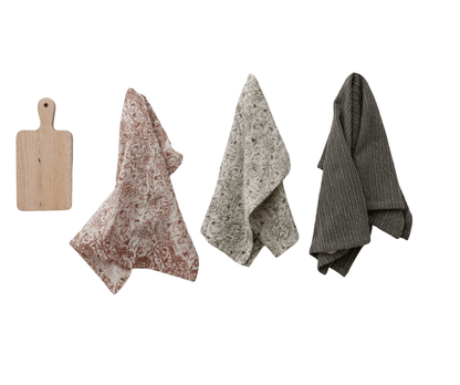 Tea Towels & Mango Wood Cheese/Serving Board - Veranda Cafe & Mercantile