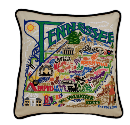 Tennessee Hand - Embroidered Pillow - Veranda Cafe & Mercantile