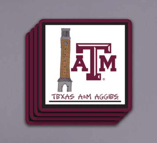 Texas A&M 4pc Coaster Set - Veranda Cafe & Mercantile