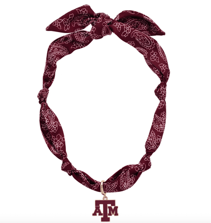 Texas A&M Aggies Logo Bandana Scarf Necklace - Veranda Cafe & Mercantile