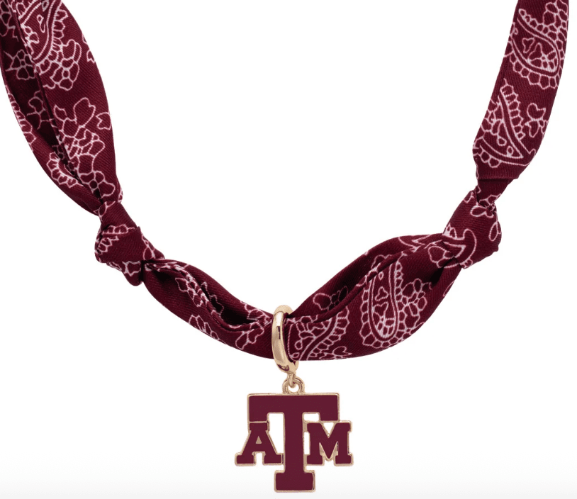 Texas A&M Aggies Logo Bandana Scarf Necklace - Veranda Cafe & Mercantile