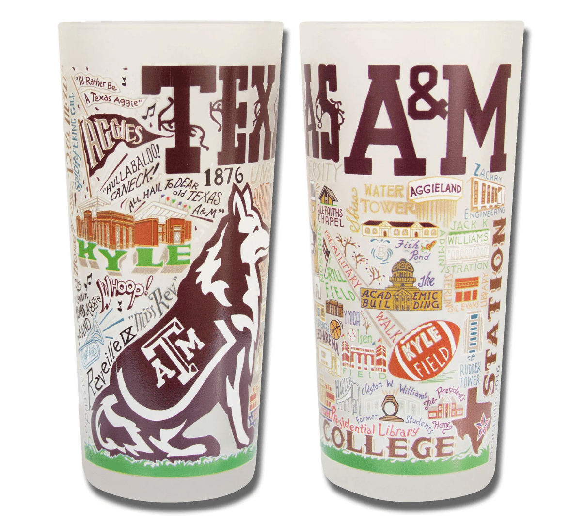 Texas A&M University Collegiate Drinking Glass Set - Veranda Cafe & Mercantile