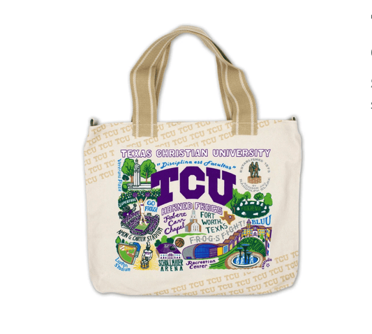 Texas Christian University Collegiate Tote Bag - Veranda Cafe & Mercantile