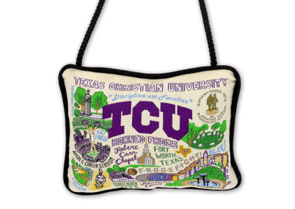 Texas Christian University (TCU) Mini Pillow - Veranda Cafe & Mercantile