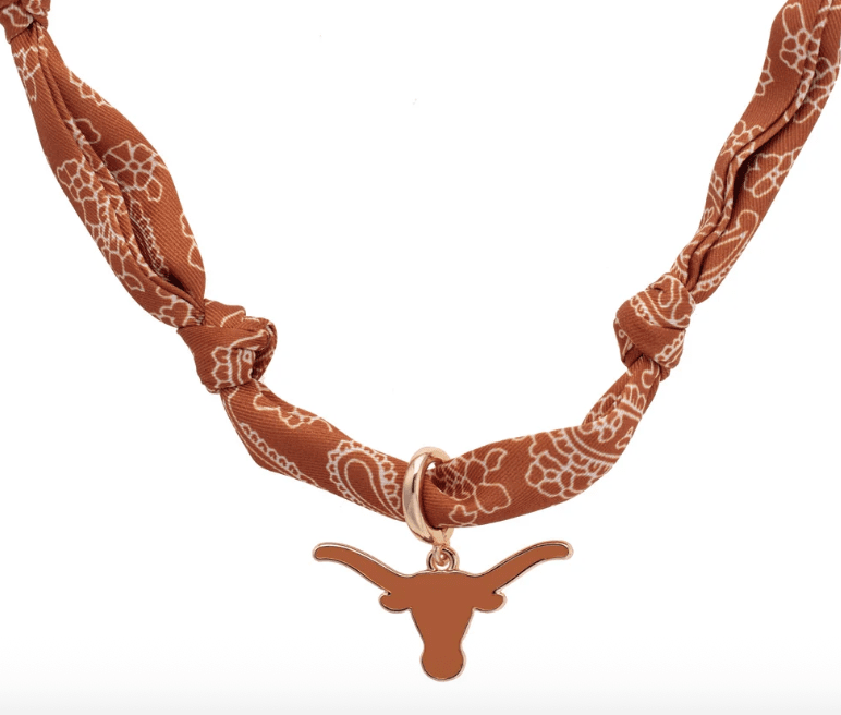 Texas Longhorns Logo Bandana Scarf Necklace - Veranda Cafe & Mercantile