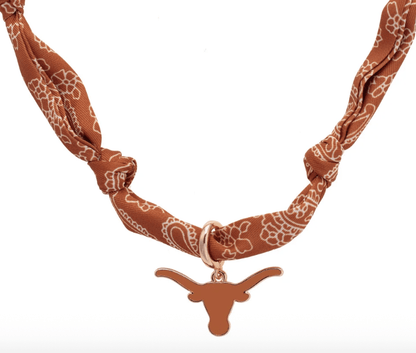 Texas Longhorns Logo Bandana Scarf Necklace - Veranda Cafe & Mercantile