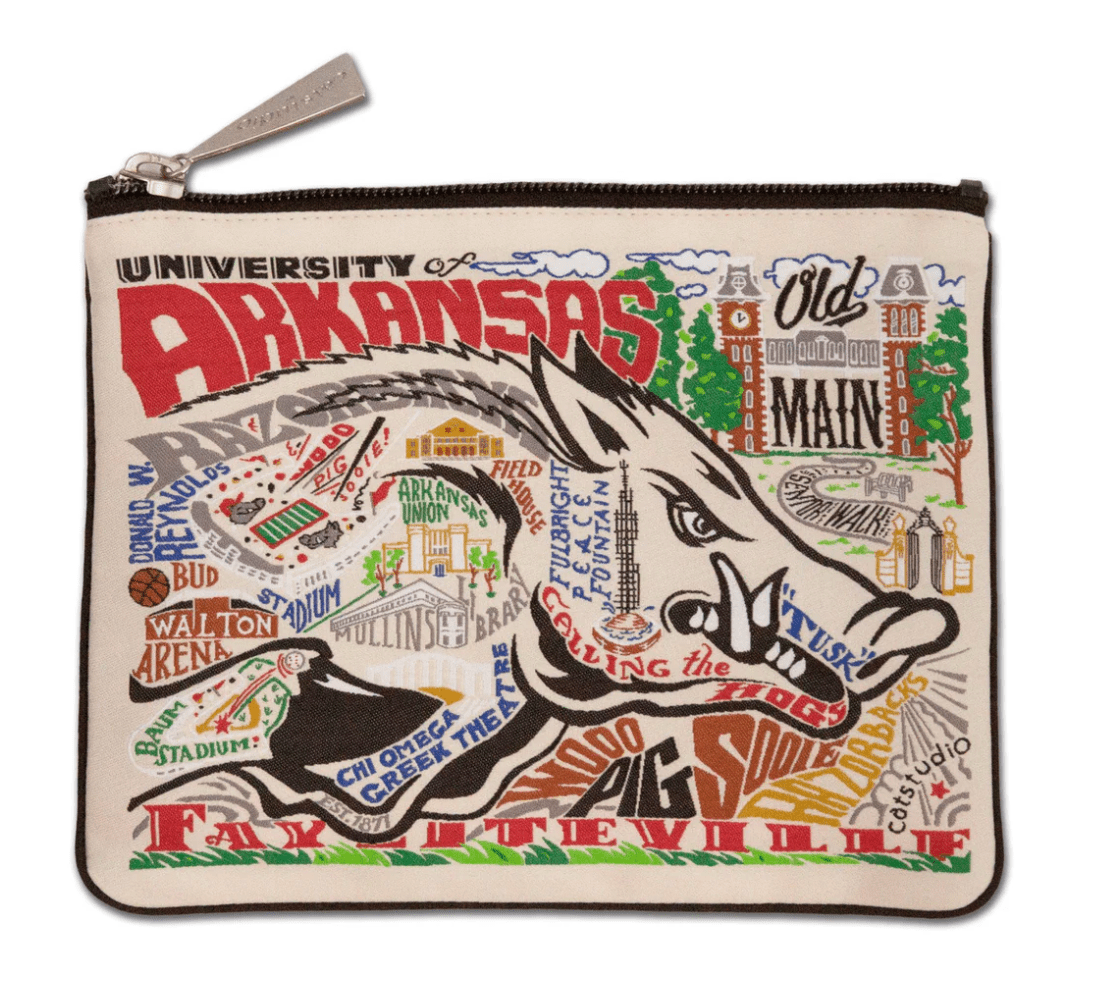 University of Arkansas Zip Pouch - Veranda Cafe & Mercantile