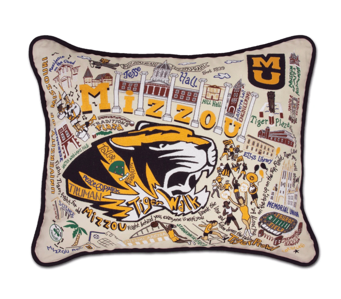 University of Missouri (Mizzou) Embroidered Pillow - Veranda Cafe & Mercantile