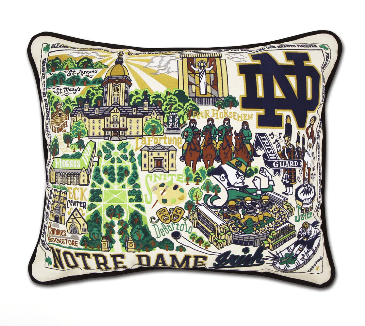 University of Notre Dame Embroidered Pillow - Veranda Cafe & Mercantile
