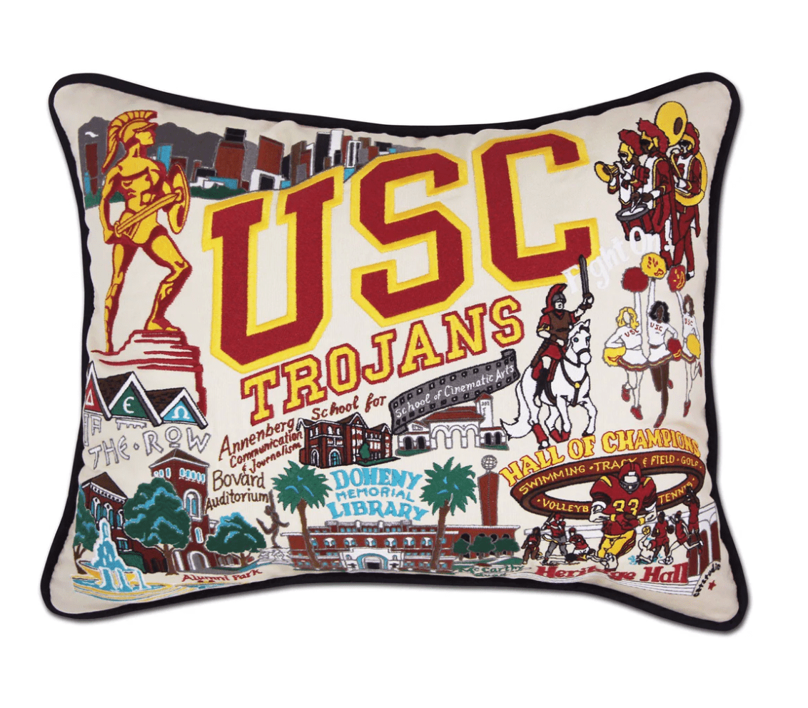 University of Southern California (USC) Embroidered Pillow - Veranda Cafe & Mercantile