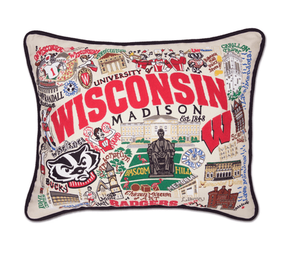 University of Wisconsin Embroidered Pillow - Veranda Cafe & Mercantile