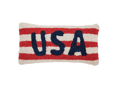 Usa Americana Hook Wool Mini Pillow - Veranda Cafe & Mercantile