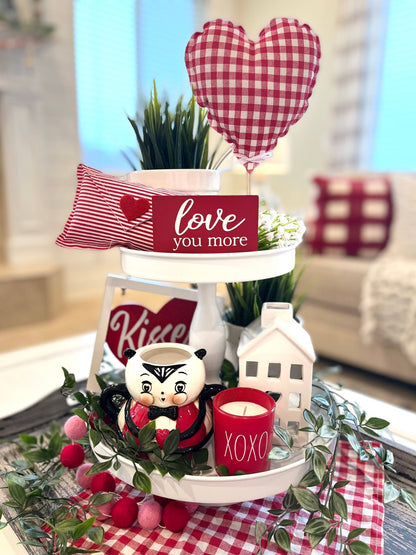 Valentine Love Letter Mini Pillow - Red Ticking - Veranda Cafe & Mercantile