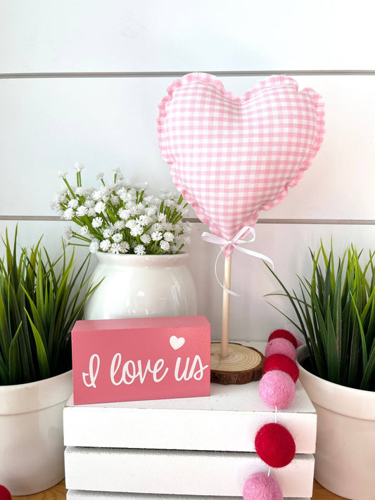Valentine Rustic Heart Pink Gingham Tree - Veranda Cafe & Mercantile