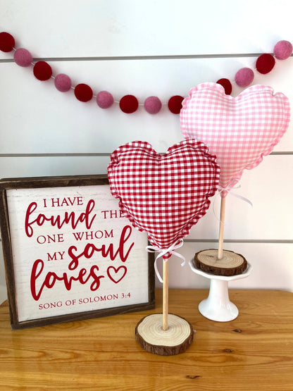 Valentine Rustic Heart Pink Gingham Tree - Veranda Cafe & Mercantile