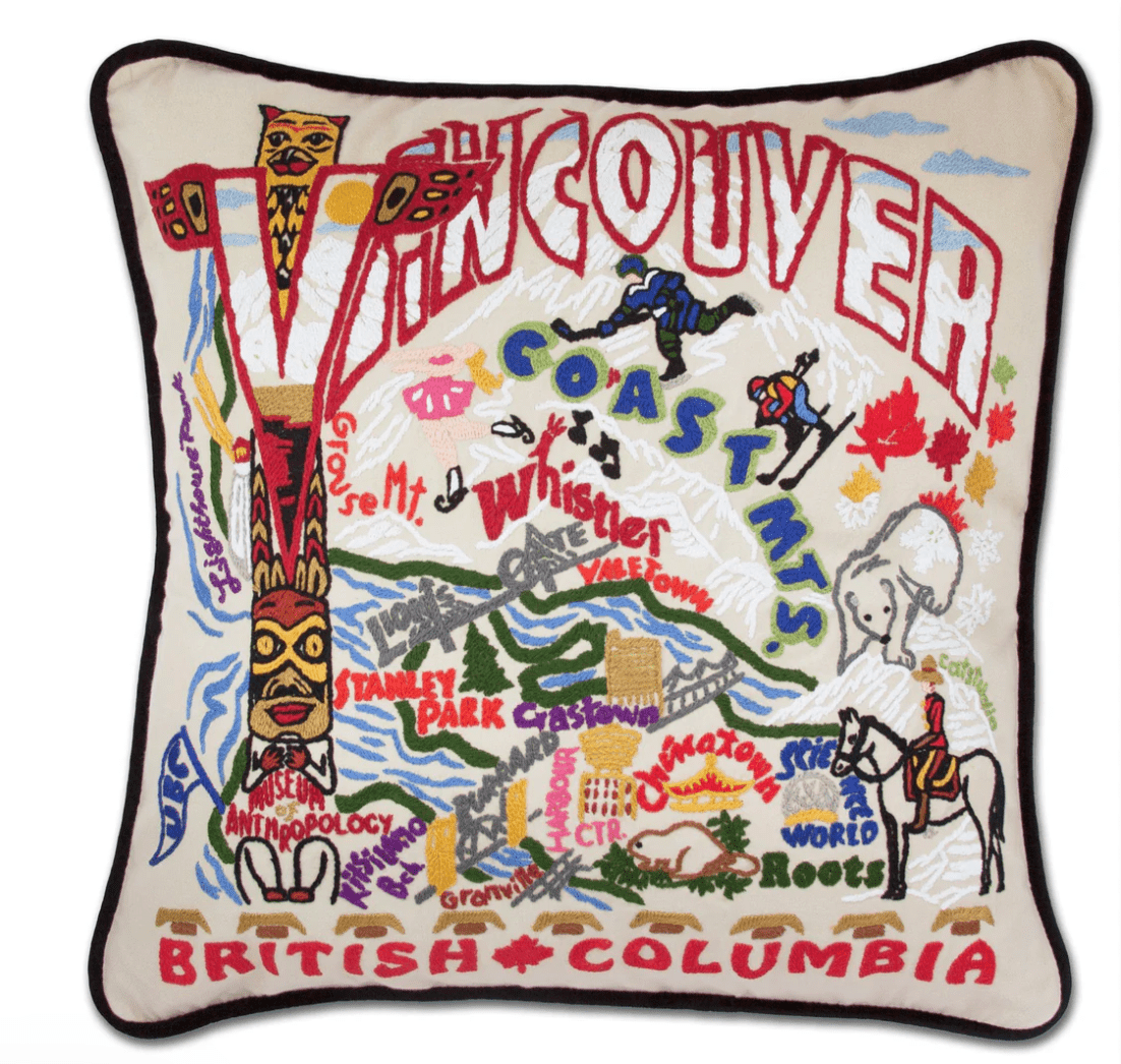 Vancouver Hand - Embroidered Pillow - Veranda Cafe & Mercantile