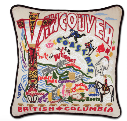 Vancouver Hand - Embroidered Pillow - Veranda Cafe & Mercantile
