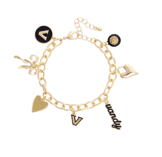 Vanderbilt Commodores Enamel Icons Charm Bracelet - Veranda Cafe & Mercantile