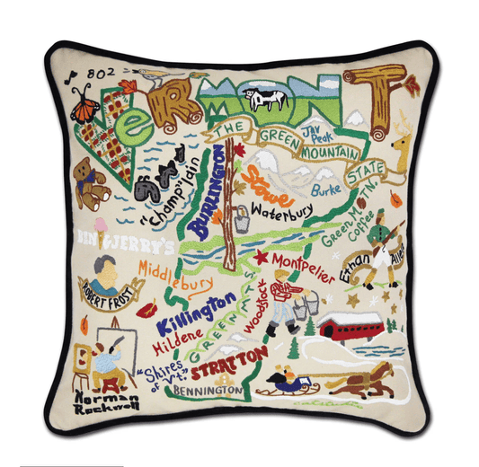 Vermont Hand - Embroidered Pillow - Veranda Cafe & Mercantile