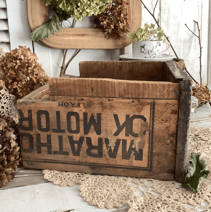Vintage Black Advertising Wood Crate Drawer - Veranda Cafe & Mercantile