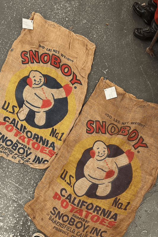 Vintage Burlap Bag Sno Boy Potatoes - Veranda Cafe & Mercantile