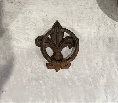 Vintage Cast Iron Fleur - de - Lis Door Knocker - Veranda Cafe & Mercantile
