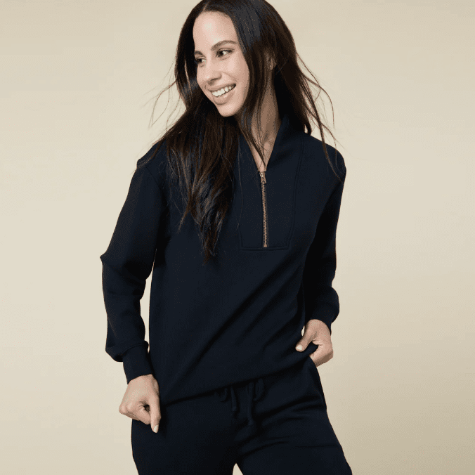 Vintage DreamTech Terry 1/4 Zip with Jogger - Black - Veranda Cafe & Mercantile