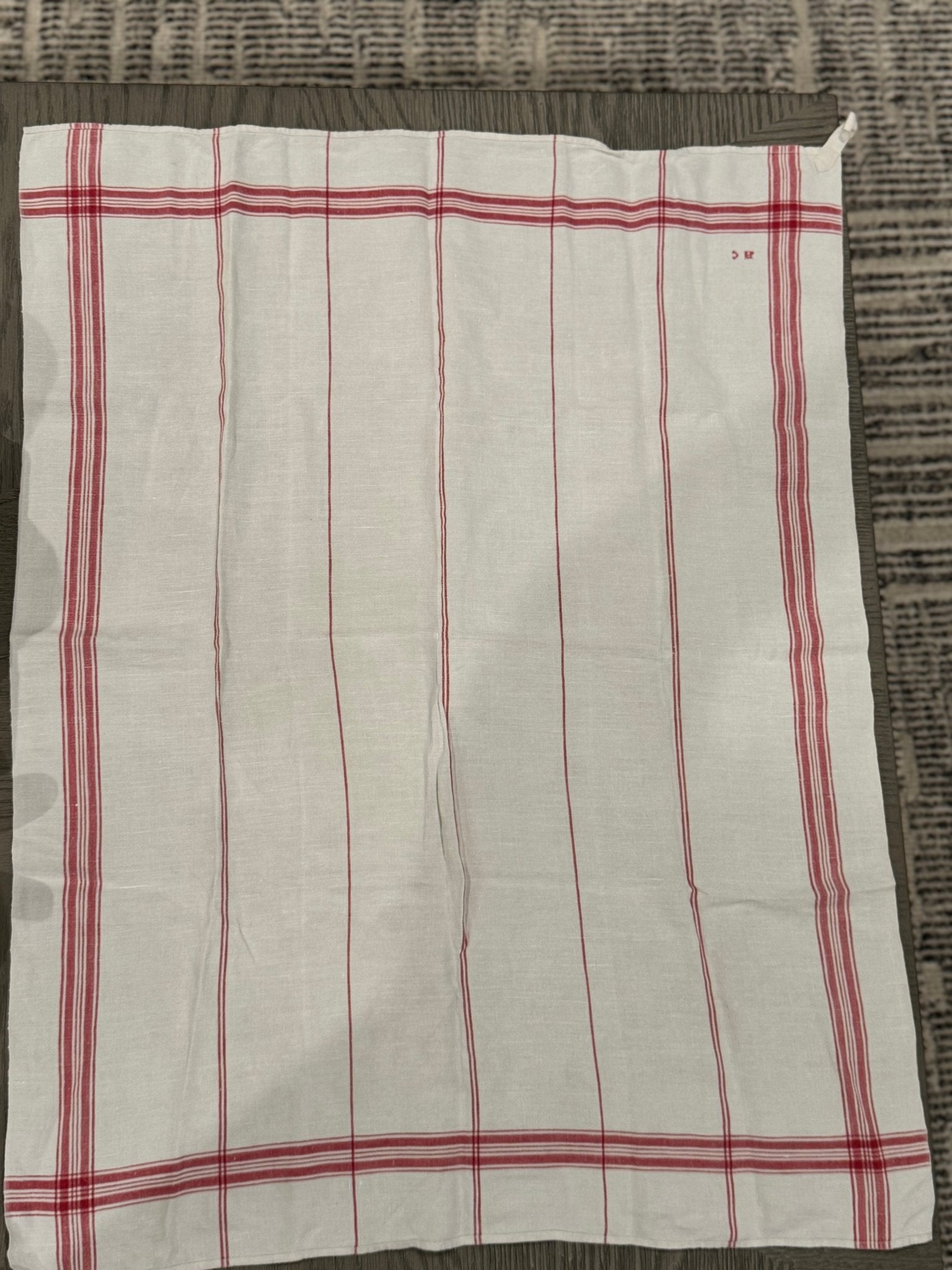 Vintage French Linen Towel - HC - Veranda Cafe & Mercantile
