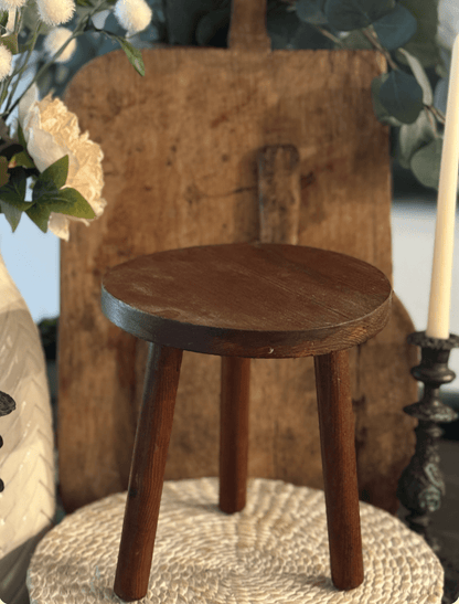 Vintage French Milking Stool - Veranda Cafe & Mercantile